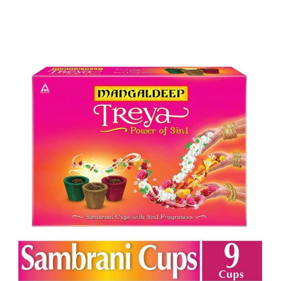 Picture of Sambrani Cups - 3 in 1 - Mangaldeep - Treya - 9N