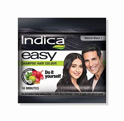 Picture of Indica -Easy Shampoo Hair Colour - Natural Black 1 - 18 ml