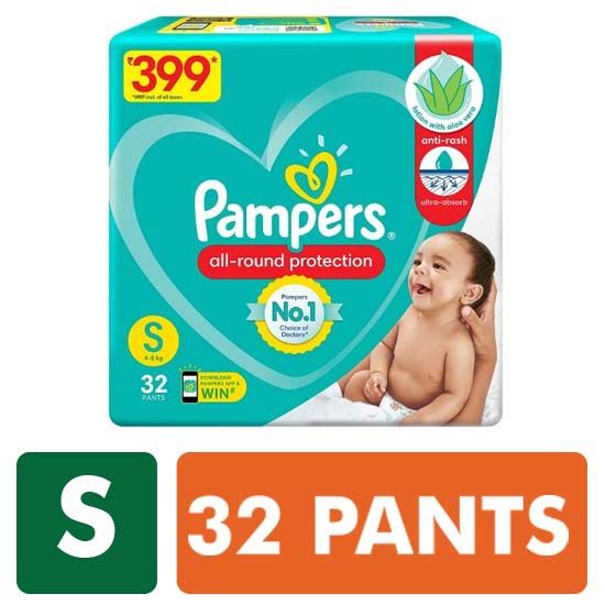Pampers Baby dry diaper pants Small S 15+15+15 pack of 3 - S - Buy 1 Pampers  Pant Diapers | Flipkart.com