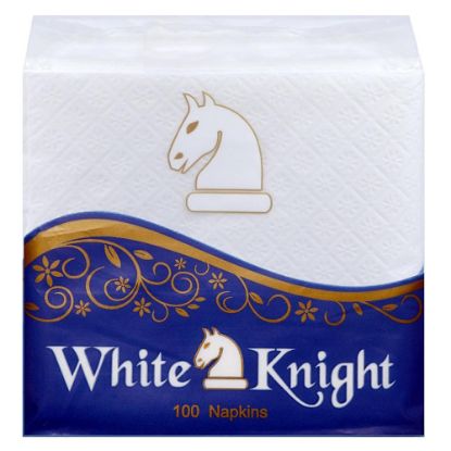 Picture of Paper Napkins -White Knight - 100 Sheets 